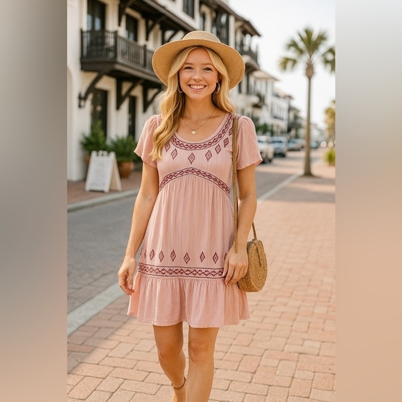 Knox Rose Dresses & Skirts - Knox Rose Dress Boho Cottagecore Embroidered Ruffle Romantic Valentines Day